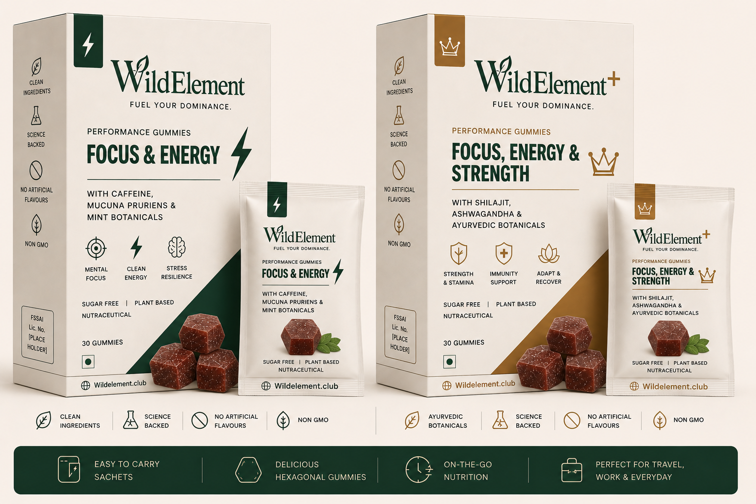 WildElement and WildElement+ performance gummies